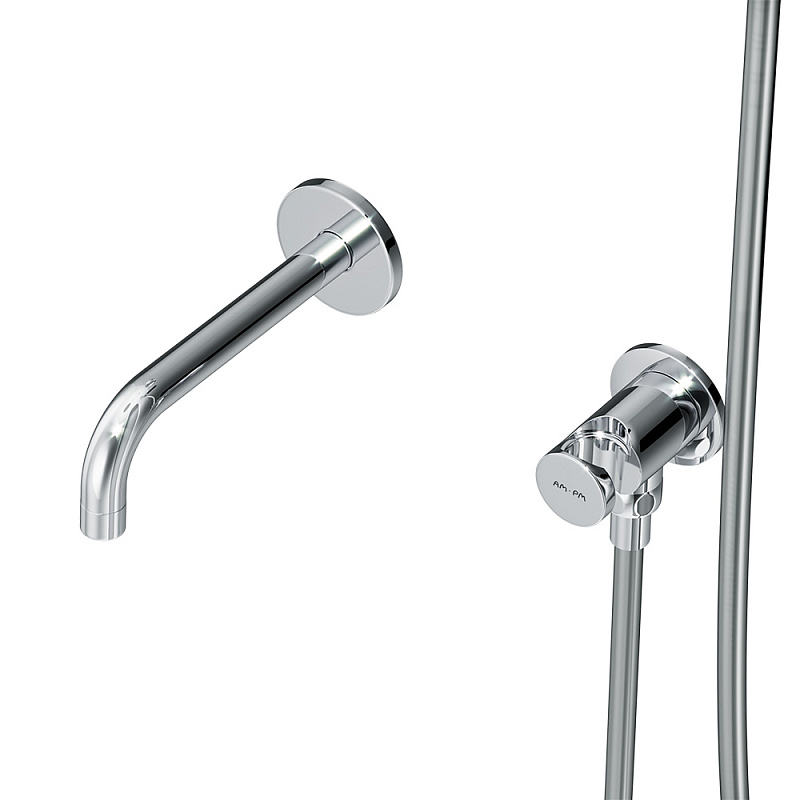 Встраиваемая душевая система AM.PM X-Joy FT85A3RH30 хром: тропический верхний душ, излив с душевой лейкой, термостат