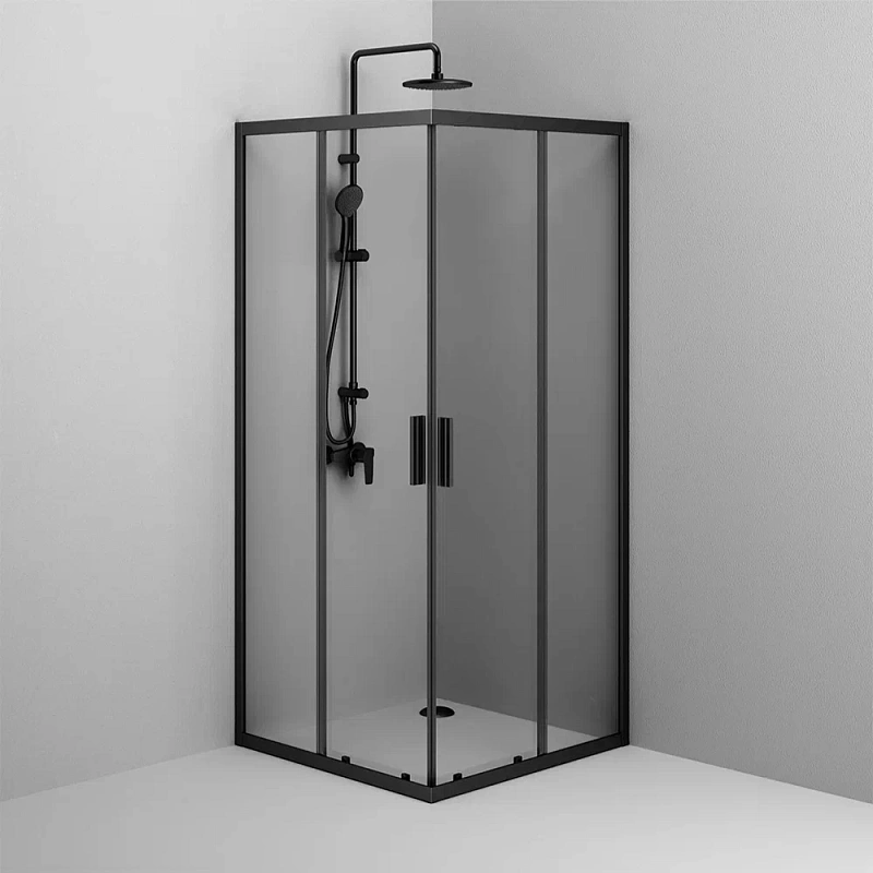 Душевое ограждение без поддона 90x90 AM.PM Gem W90G-403-9090BT профиль черный матовый