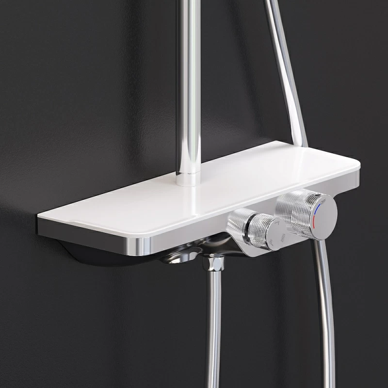 Душевая система Damixa Apollo 947730000 стойка с тропическим душем, смесителем, хром