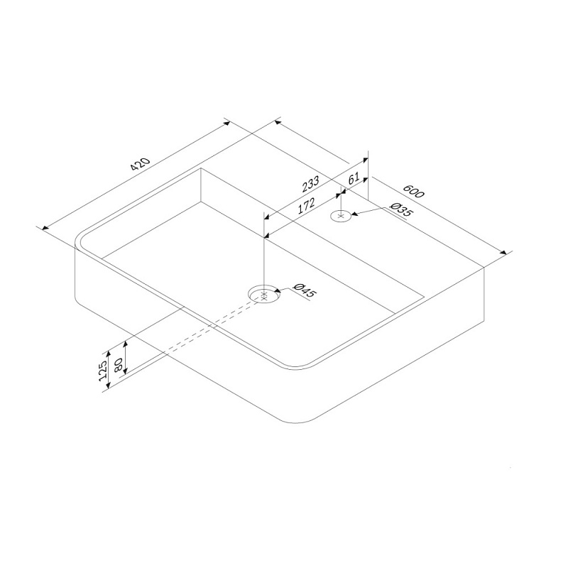 Раковина накладная 60 AM.PM Func M8FWCC10601WG белая