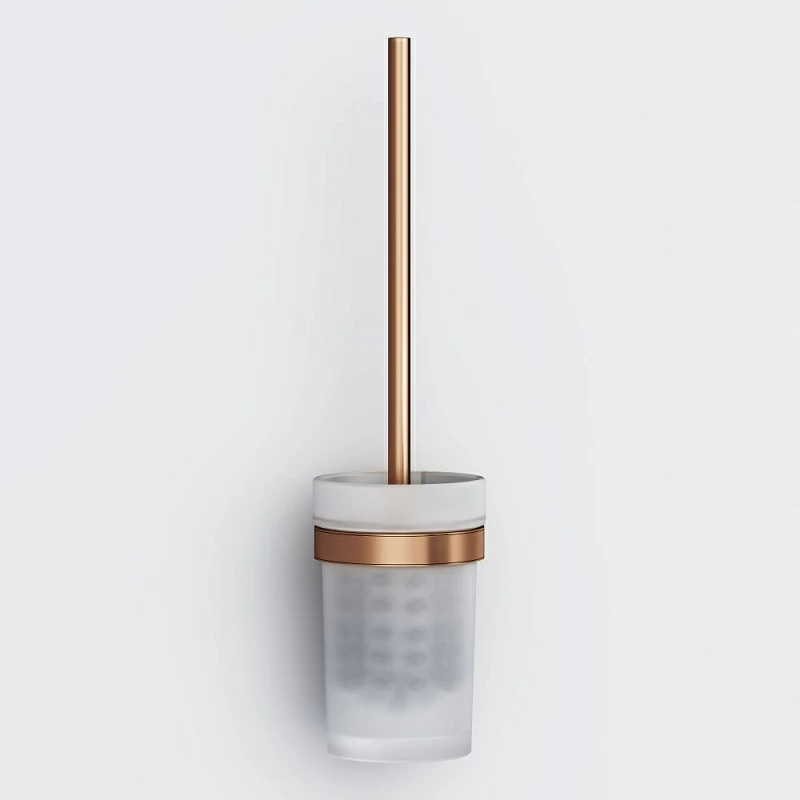 Ершик для унитаза AM.PM X-Joy A85A33344 со стеклянной настенной подставкой, розовое золото
