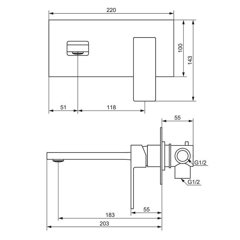 Смеситель для раковины Damixa Gala 530260600 золотой встраиваемый