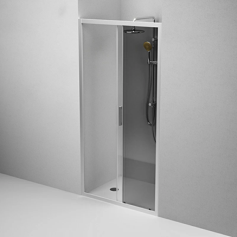 Душевая перегородка с дверью 100x195 AM.PM Gem W90G-100-1-195MG тонированное стекло, профиль серебристый