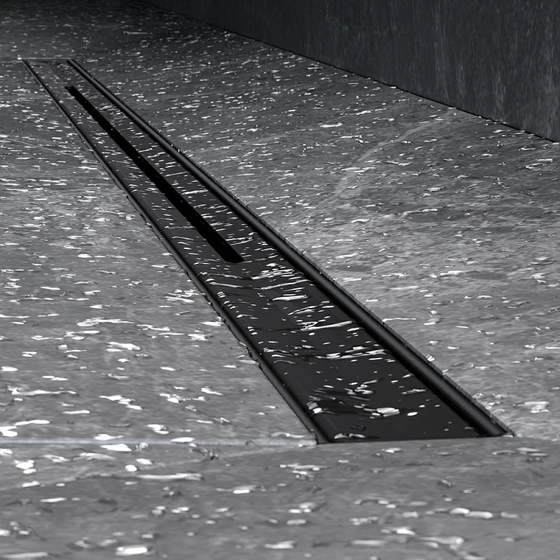 Душевой трап (лоток) 100 AM.PM MasterFlow Slim W01SC-S11-100-05BM комбинированный затвор с черной матовой решеткой