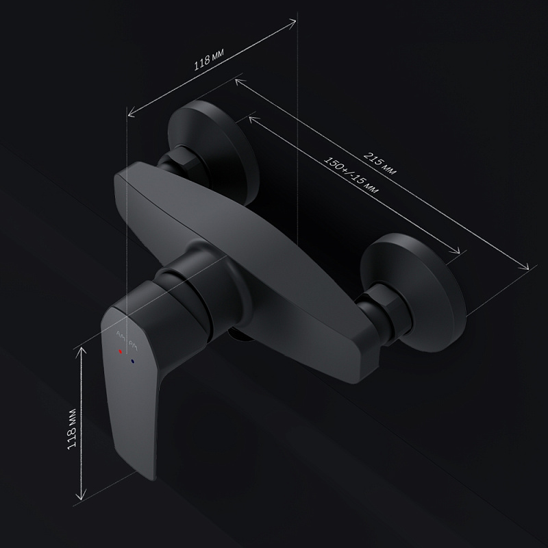 Смеситель для душа AM.PM Gem F90A20022 черный