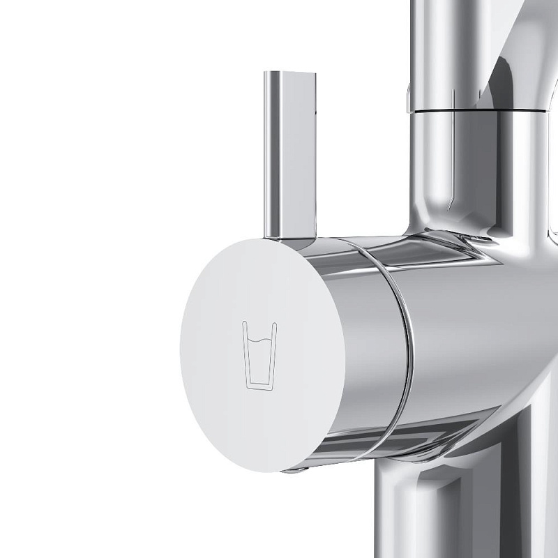 Смеситель для кухни AM.PM Func F8F07802 высокий, хром, с каналом для питьевой воды и гибким черным изливом