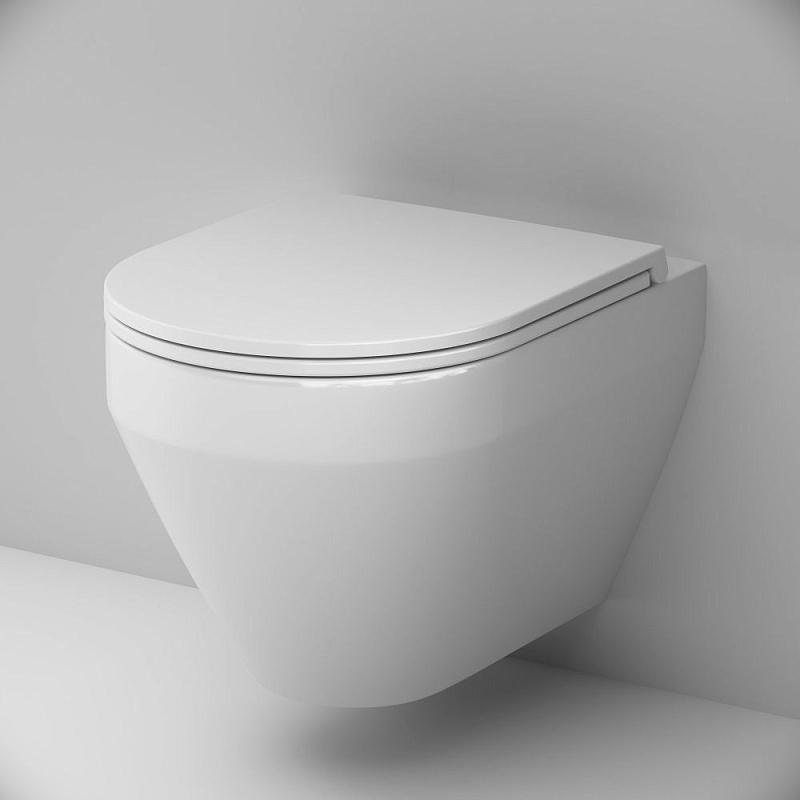 Унитаз подвесной AM.PM Spirit V2.0 C701900SC торнадо безободковый с сиденьем микролифт, белый