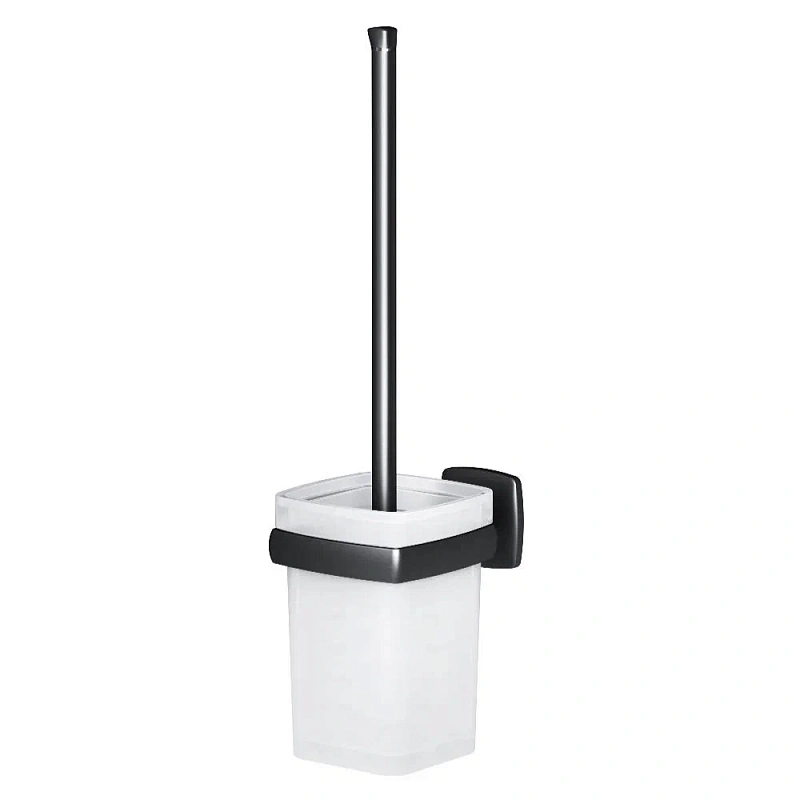 Ершик для унитаза AM.PM Gem A9033422 со стеклянной настенной подставкой, черный