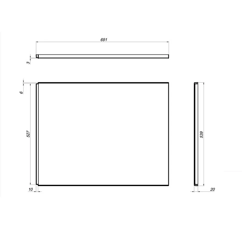 Универсальная боковая панель для ванны 70 AM.PM Gem W00A-000-070W-S белая