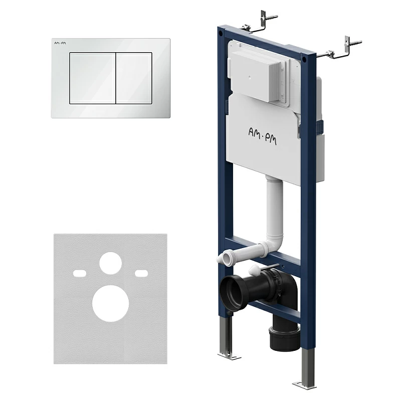 Инсталляция для подвесного унитаза AM.PM PrimeFit I012709.0201 с механ. клавишей S белый глянец
