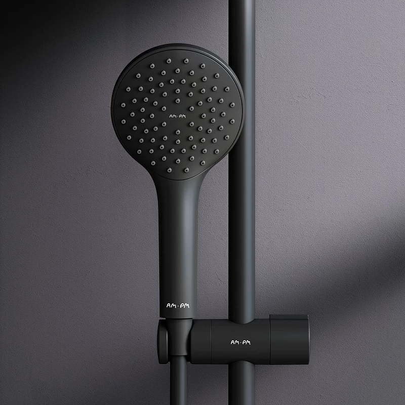 Душевая система AM.PM Gem F0790022 стойка с тропическим душем, черная