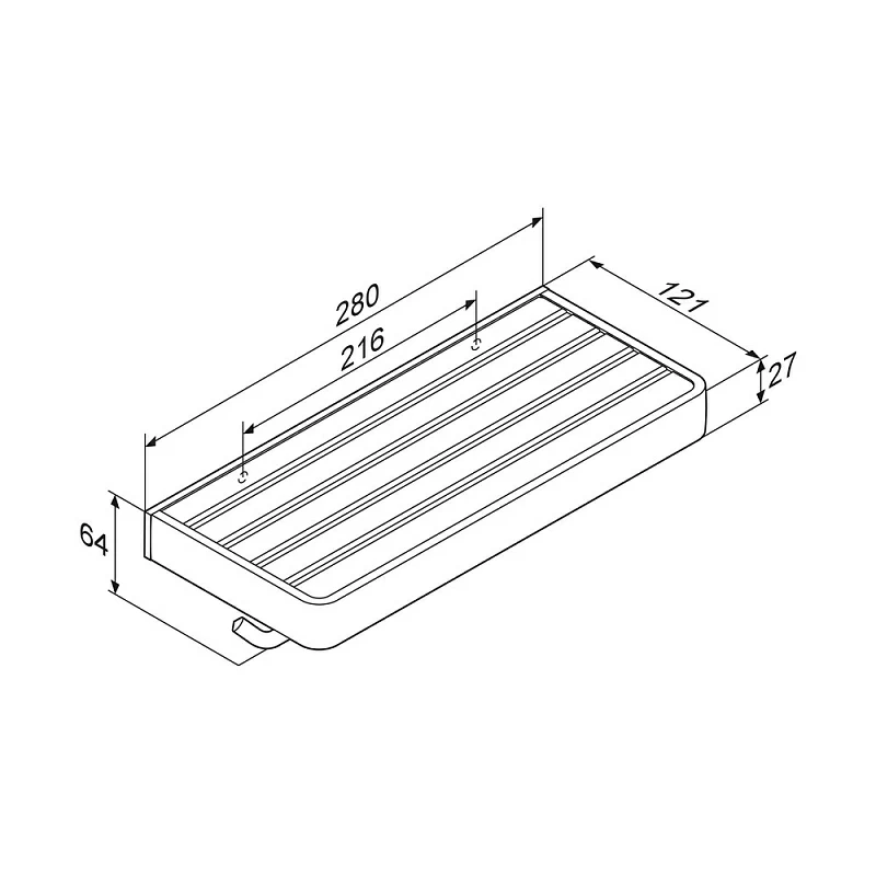 Держатель для туалетной бумаги настенный Damixa Jupiter DA77341900 двойной, с полочкой, серебристый, черный