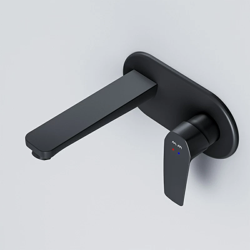 Смеситель для раковины (умывальника) AM.PM Gem F90A72222 черный встраиваемый