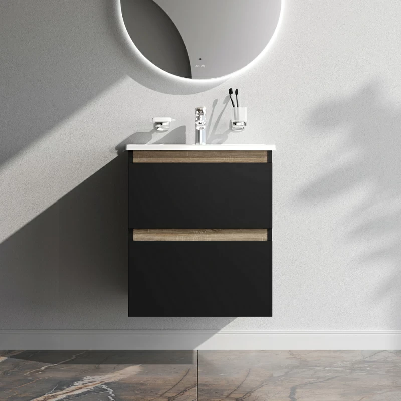 Тумба под раковину 55 AM.PM X-Joy M85AFHX0552BM подвесная черная матовая