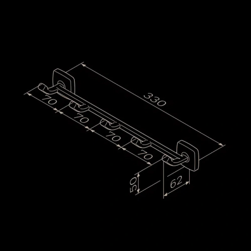 Крючки для полотенец AM.PM Gem A9035900 хром, 5 шт на планке