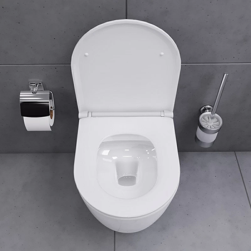 Унитаз подвесной Damixa Sirius DX86C1700SC безободковый с сиденьем микролифт, белый