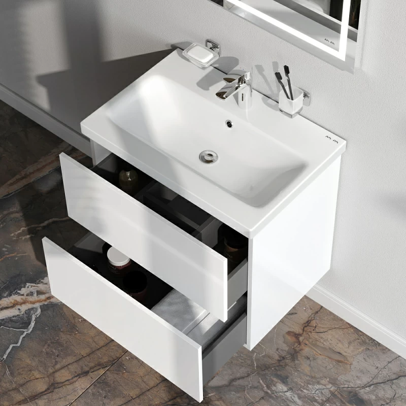 Тумба под раковину 60 AM.PM Gem M90FHX06022WG подвесная белый глянец