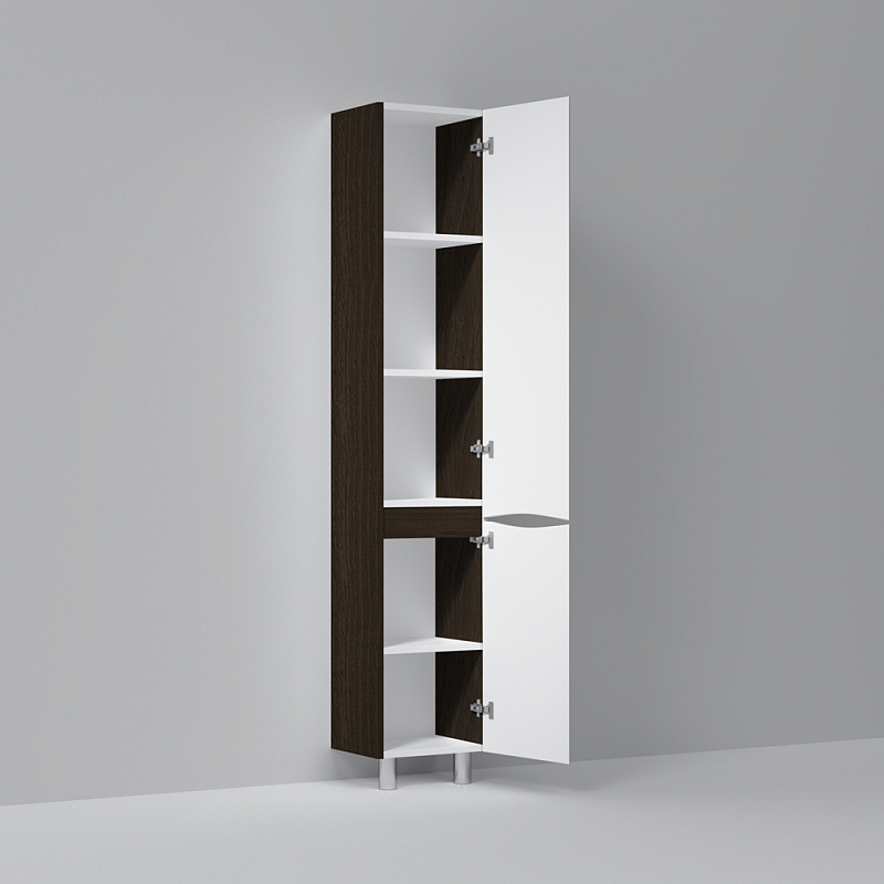 Шкаф-пенал для ванной AM.PM Like M80CSR0356VF напольный правый, венге/белый глянец