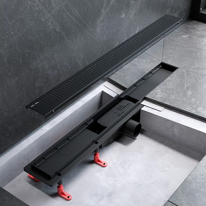 Душевой трап (лоток) 70 AM.PM PrimeFlow W02SC-P11-070-01BM комбинированный затвор с черной матовой решеткой