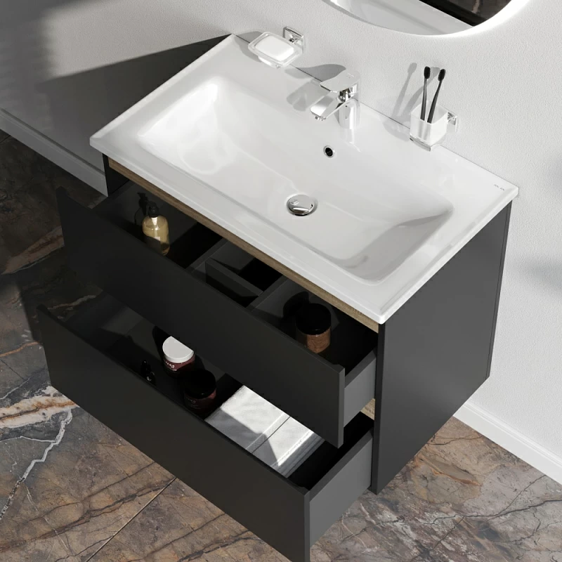 Тумба под раковину 80 AM.PM X-Joy M85AFHX0802BM подвесная черная матовая