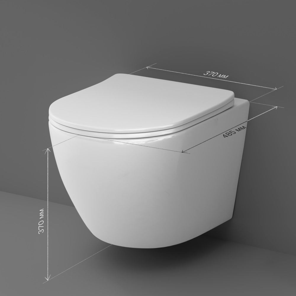 Унитаз подвесной AquaSpin с сиденьем микролифт Like C801900SC, Белый