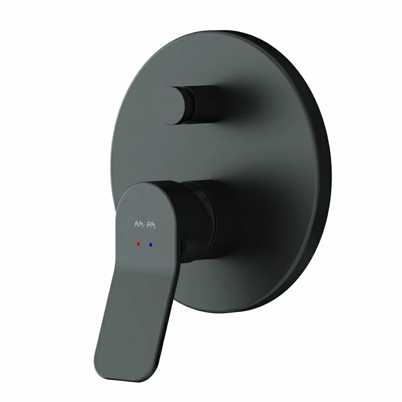 Встраиваемая душевая система AM.PM X-Joy FB85A1RH02 черная: тропический верхний душ, ручной душ