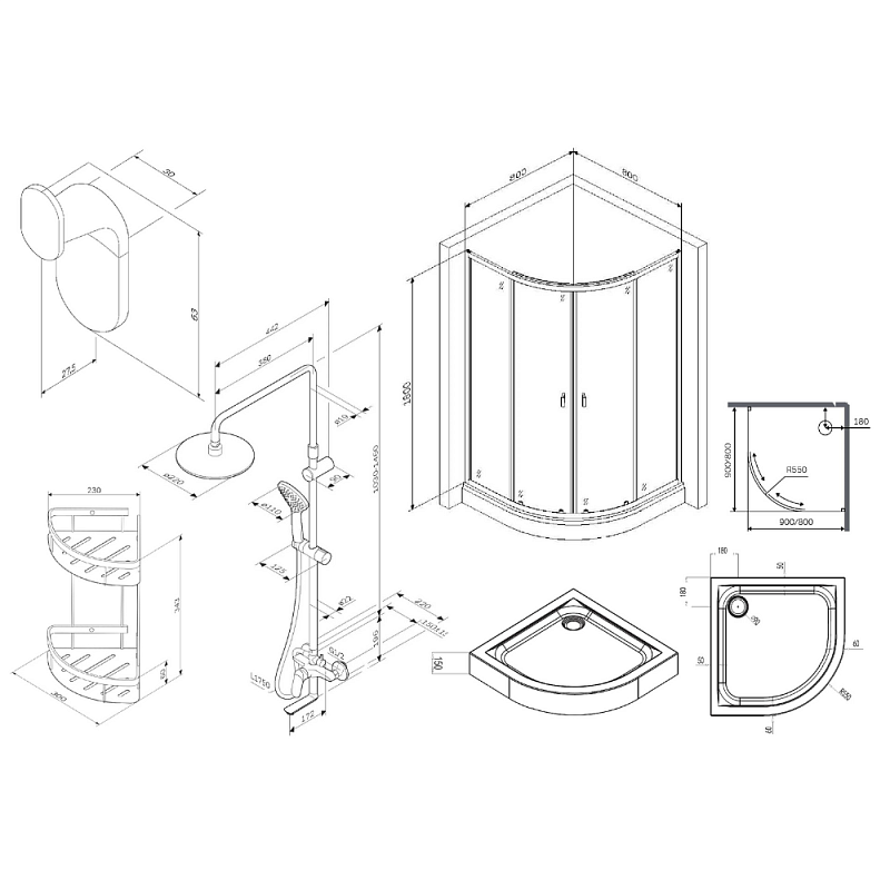 Секция ванны и душа AM.PM X-Joy WK88EG