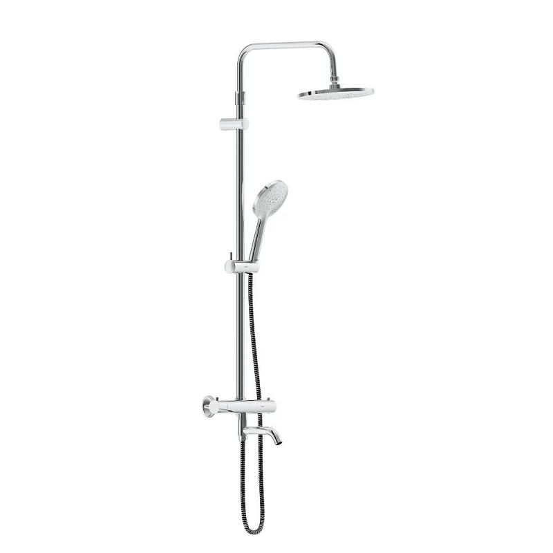 Душевая система Damixa Jupiter 977810000 стойка с тропическим душем, термостатом, смесителем, изливом, хром