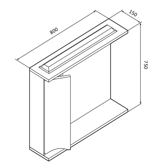 Шкафчик с зеркалом в ванную 80 AM.PM Like M80MPL0801WG левый белый глянец