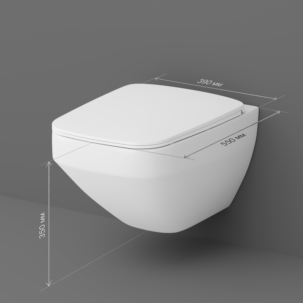 Унитаз подвесной FlashClean с сиденьем микролифт Inspire V2.0 C50A1700SC, Белый глянцевый