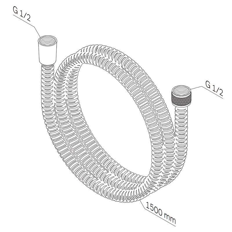 Шланг для душа 1500 AM.PM F0415C00 ребристый, хром