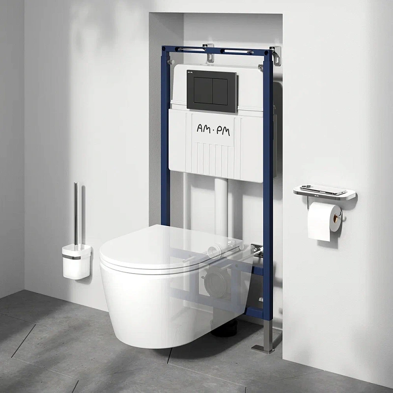 Инсталляция для подвесного унитаза AM.PM MasterFit I012710.0101 с механ. клавишей ProC L белый глянец