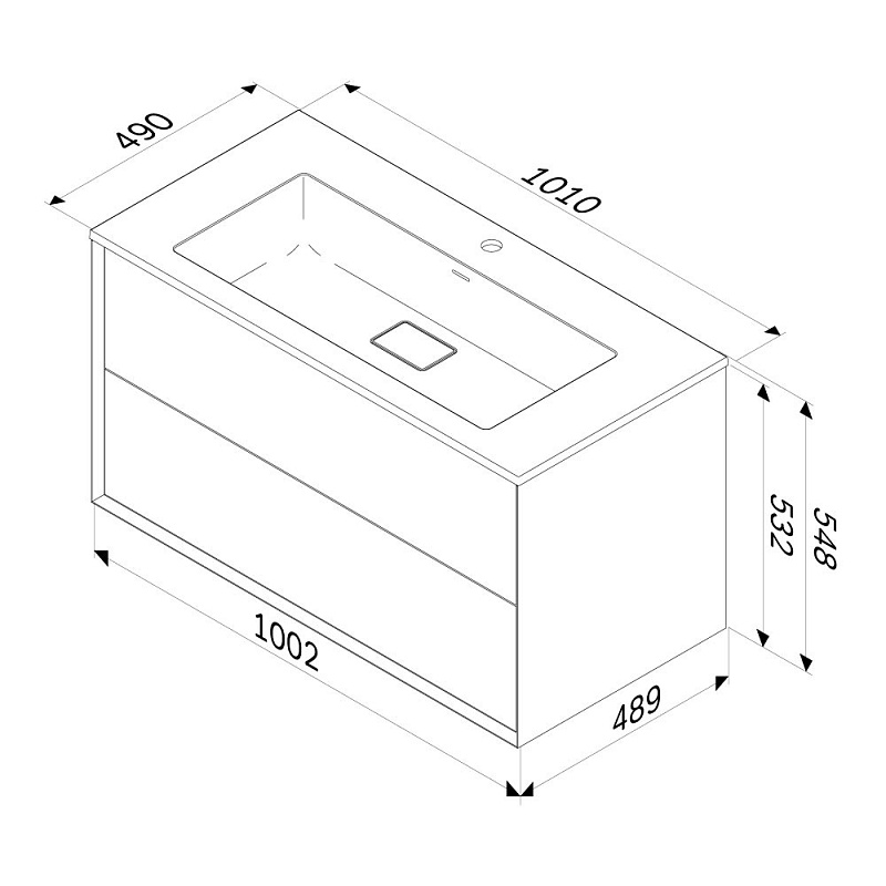 Тумба с раковиной 100 AM.PM Libre M60-FHX1002OF-WPC100SWM подвесная под дерево