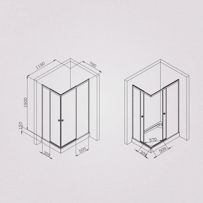 Душевое ограждение без поддона 80x120 AM.PM X-Joy W94G-403-120280-BT1K профиль черный матовый