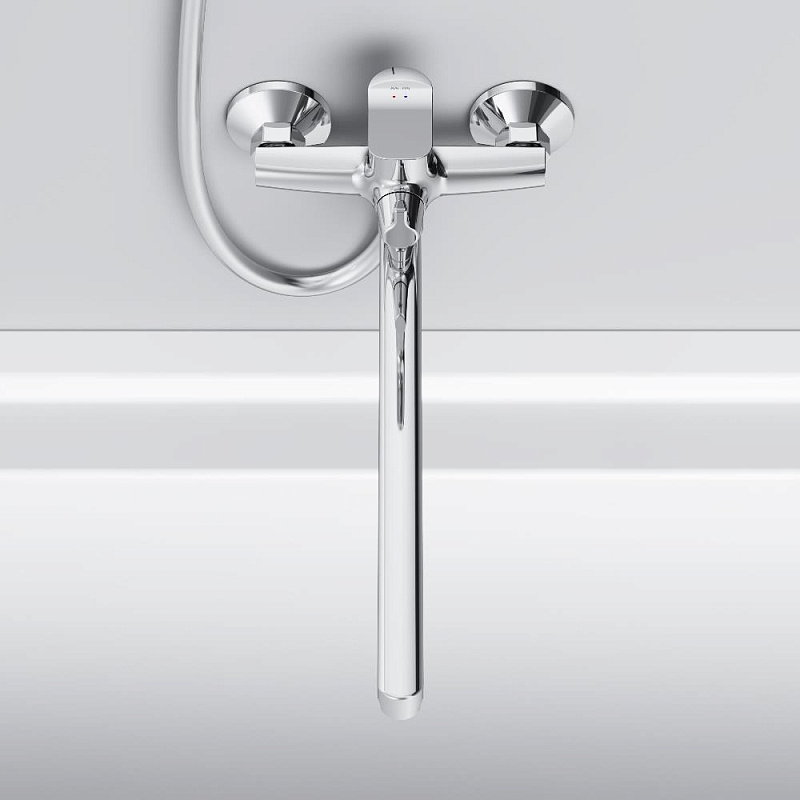 Смеситель для ванны и душа AM.PM Force F9F90200 длинный излив, хром