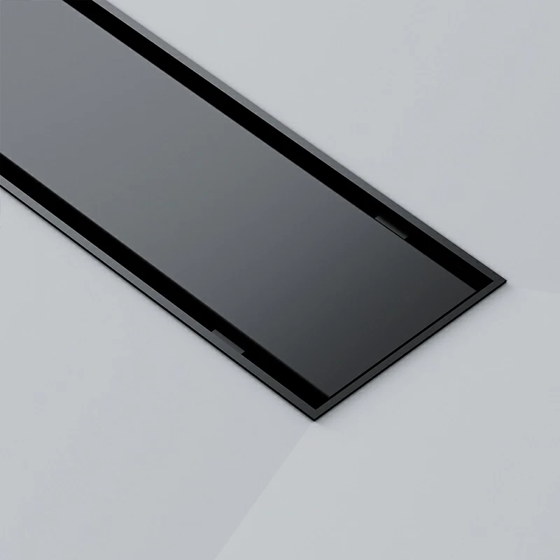 Душевой трап (лоток) 70 AM.PM PrimeFlow W02SC-U11-070-04BM комбинированный затвор с черной матовой решеткой под плитку