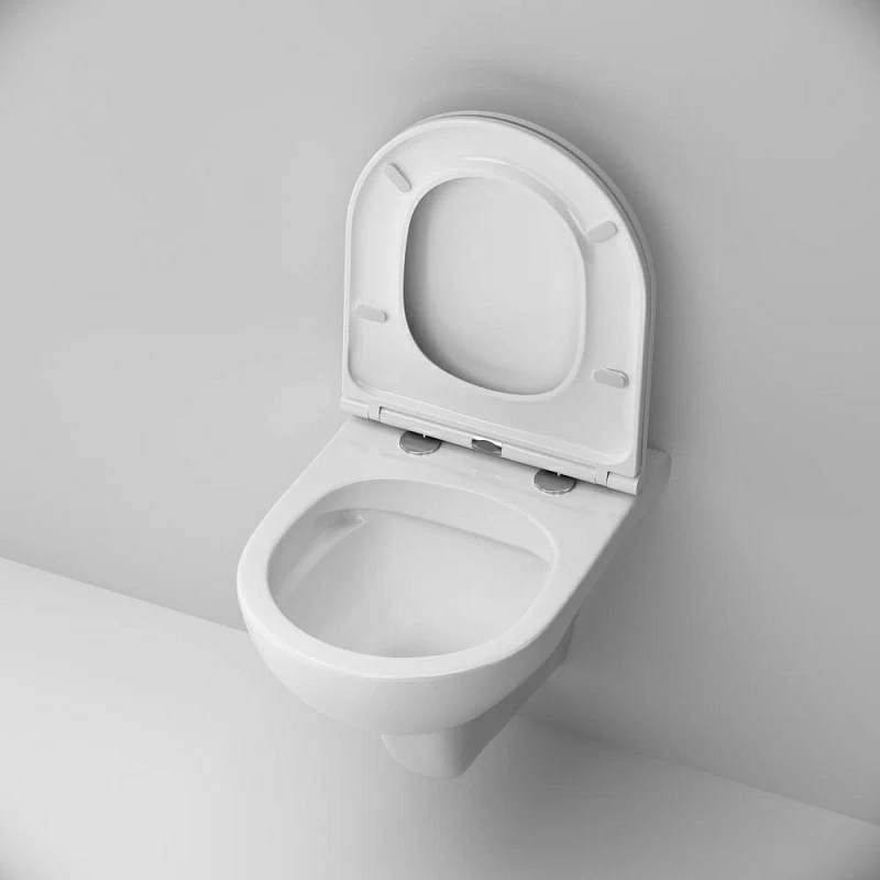 Унитаз подвесной AM.PM Gem C901700SC безободковый с сиденьем микролифт, белый