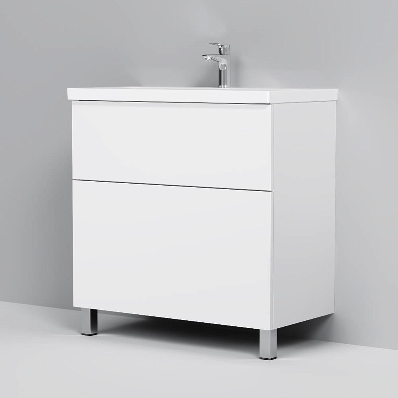 Тумба под раковину 80 AM.PM Gem M90FSX0802WG напольная белый глянец