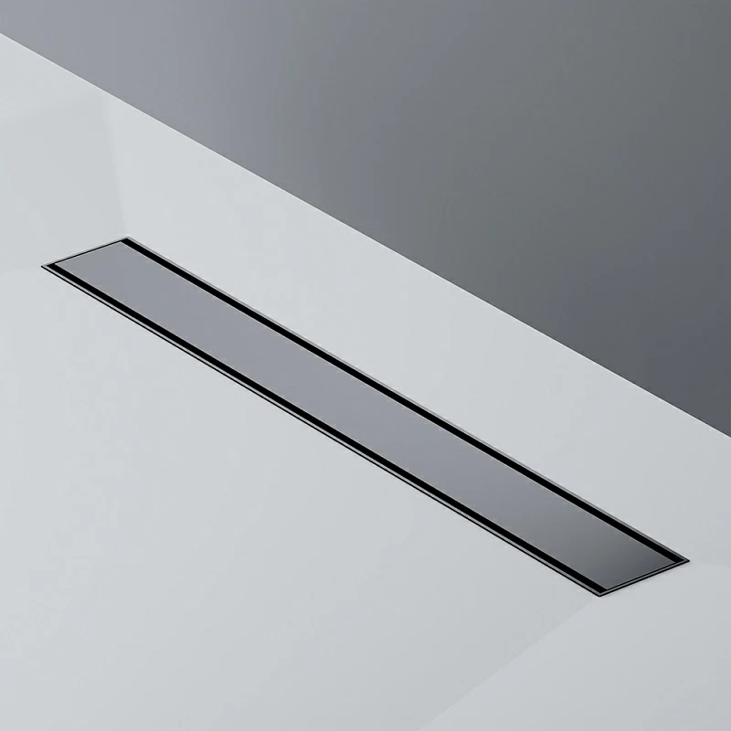 Душевой трап (лоток) 60 AM.PM PrimeFlow W02SC-U11-060-04BM комбинированный затвор с черной матовой решеткой под плитку