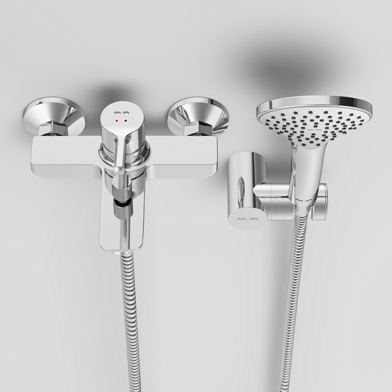 Смеситель для ванны и душа AM.PM X-Joy S F85B15000 душевая лейка, шланг 1750, хром