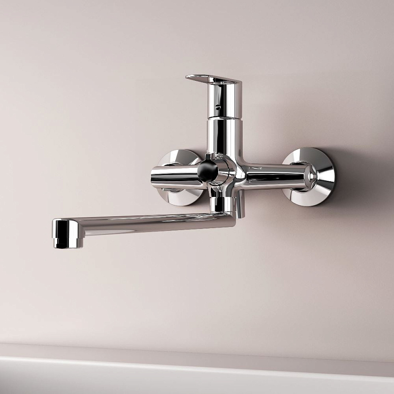 Смеситель для ванны и душа AM.PM Above F9X90200 длинный излив, хром