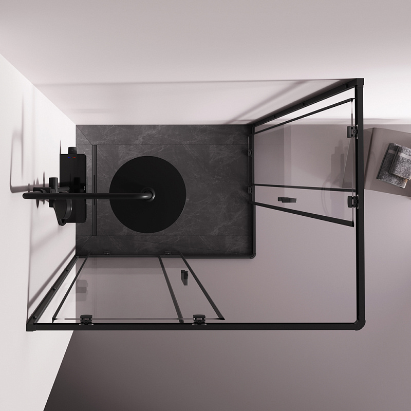 Душевое ограждение без поддона 120x90 AM.PM Above W9XG-403-12090-BT профиль черный