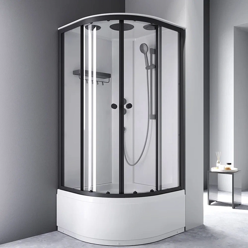 Душевая кабина 90x90 AM.PM X-Joy W94C-401A-090BT профиль черный матовый, высокий поддон