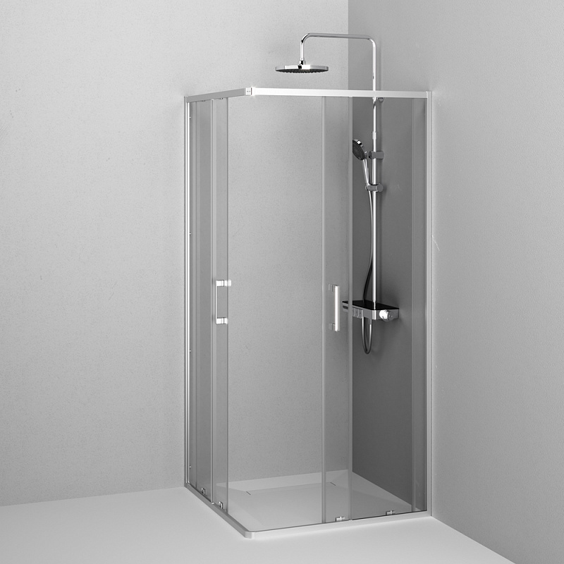 Душевое ограждение без поддона 90x90 AM.PM Above W9XG-403-9090-MT профиль серебристый