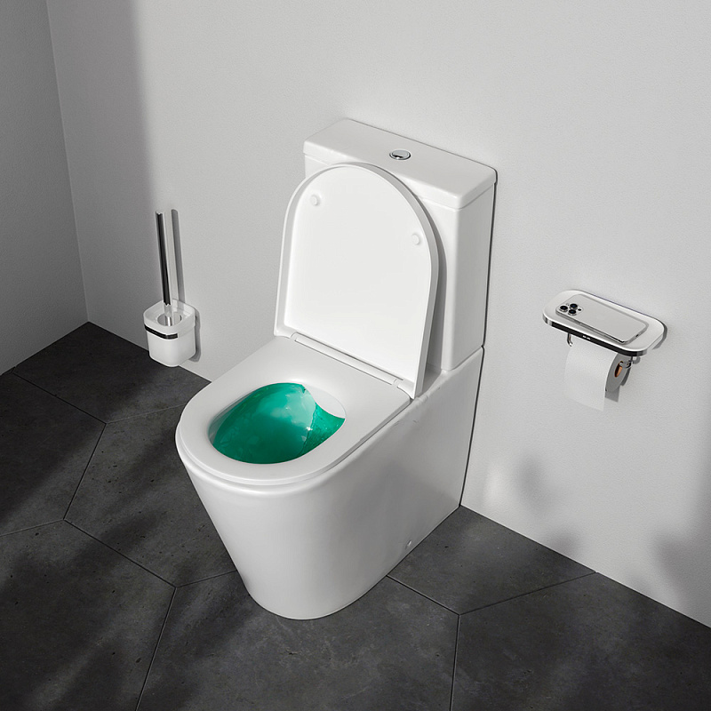 Унитаз-компакт напольный AM.PM Flash C9H8600LMSC безободковый с сиденьем микролифт, белый