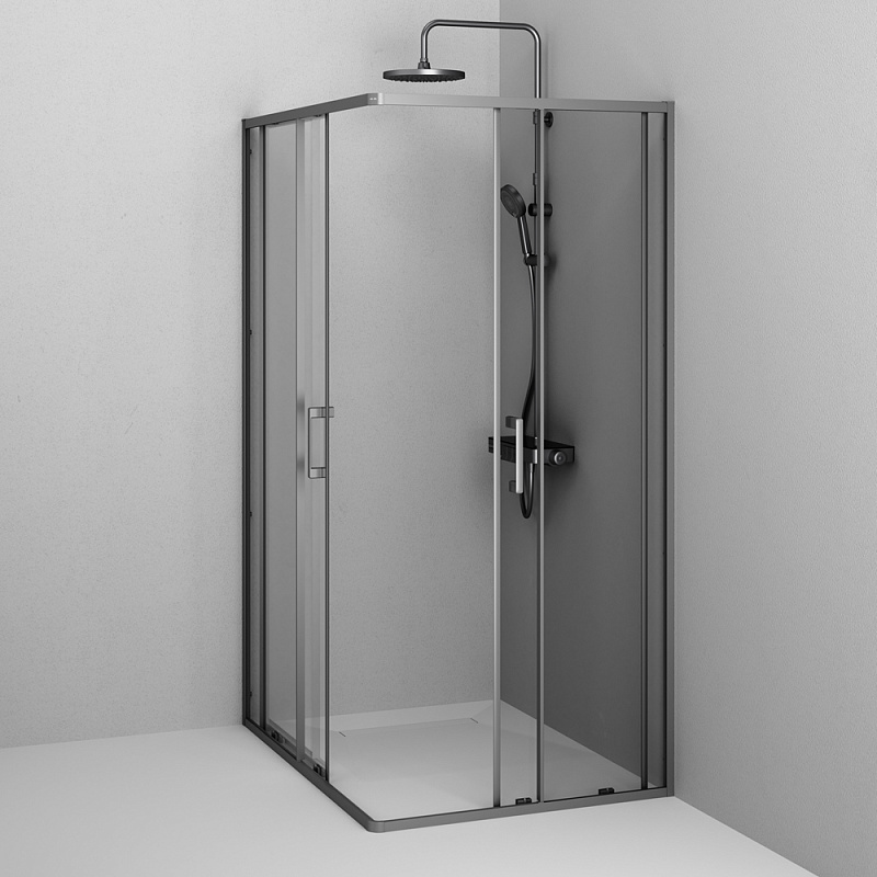 Душевое ограждение без поддона 120x90 AM.PM Above W9XG-403-12090-BT профиль черный