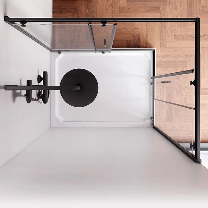 Душевое ограждение без поддона 120х90 AM.PM Gem W90G-404-120290-BT профиль черный матовый