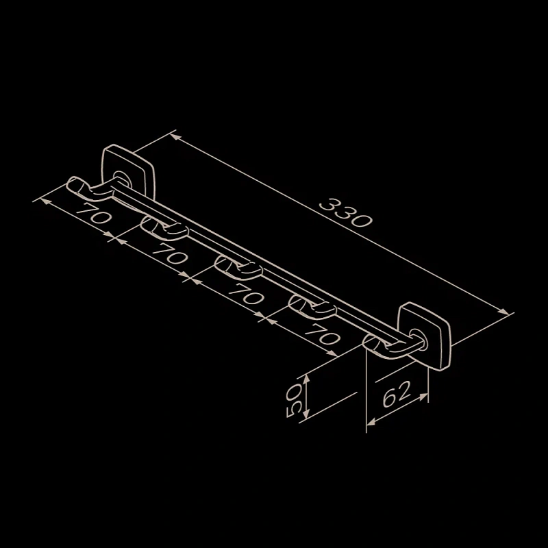 Крючки для полотенец AM.PM Gem A9035922 черный, 5 шт на планке
