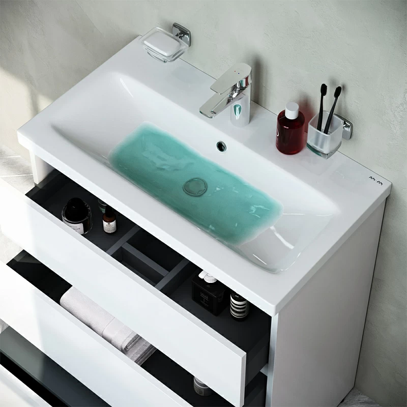 Тумба под раковину 75 AM.PM Gem S M91FSX0752WG напольная белый глянец