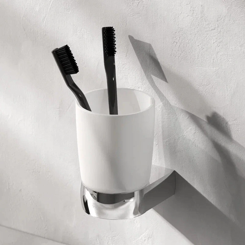 Стакан для зубных щеток настенный AM.PM Sensation A3034300 стеклянный, хром